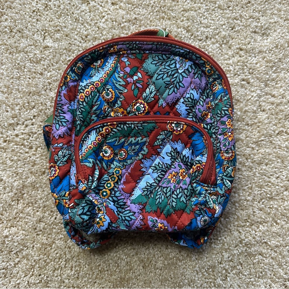 Vera Bradley Red and Green‎ Floral Backpack